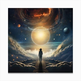 Dreaming Woman In Space Canvas Print