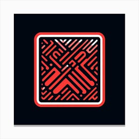 Square With A Red Background Canvas Print