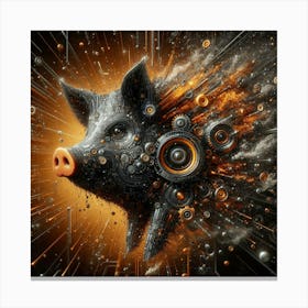 Pig In Space Canvas Print