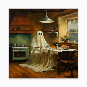 Ghost At The Table Canvas Print