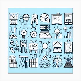 Business Icons Set Canvas Print