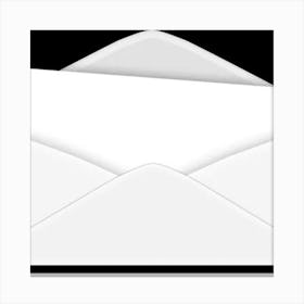 White Envelope On Black Background Canvas Print