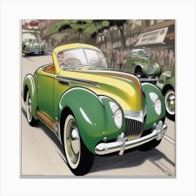 Green Car Canvas Print