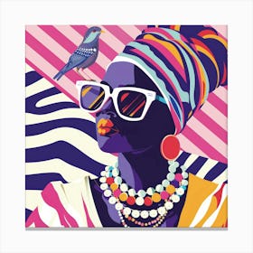 African Woman In Sunglasses 5 Canvas Print