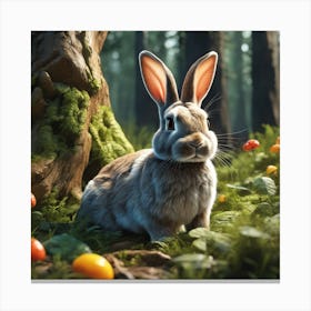 Rabbit In The Forest 111 Canvas Print