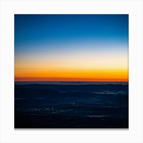 An Abstract Art Of The Stratosphere Where The Horizon Blurs The Line Between An Orange Sunrise And (1) Canvas Print