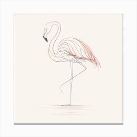 Flamingo line drawing Canvas Print