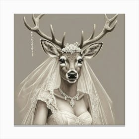 Deer Bride 5 Canvas Print