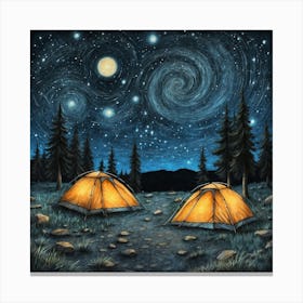 Starry Night Tents Canvas Print