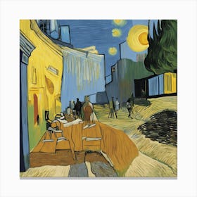 Night At The Cafe Canvas Print