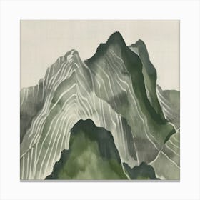 Japanese Watercolour Of Mount Norikura 3 Canvas Print