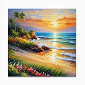Sunset On The Beach 54 Canvas Print