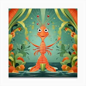 Cartoon Lobster Canvas Print