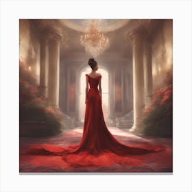 Woman In A Red Dress Canvas Print