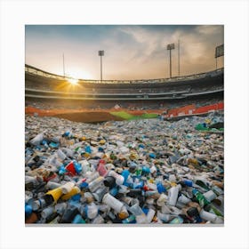 Plastic Waste In A Stadium 1 Canvas Print