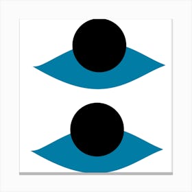 Blue Eyes With Black Dots Canvas Print