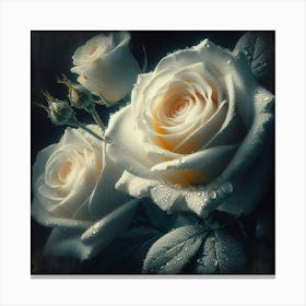 White Roses Canvas Print