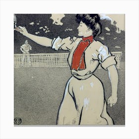 Woman And Man Playing Tennis (1902), Edward Penfield Canvas Print