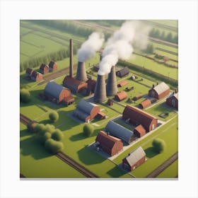 Aerial View Of A Factory 2 Canvas Print