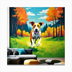 Dog In The Park Canvas Print