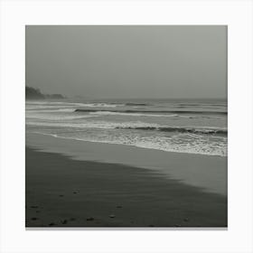 Black And White Beach 1 Canvas Print