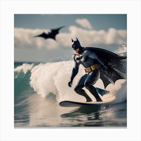 Batman Surfs Canvas Print