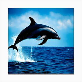 Dolphin Jumping Canvas Print