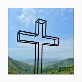 Cross In The Mountains Canvas Print