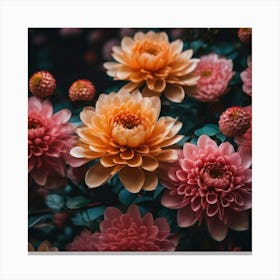 Dahlia mix Canvas Print