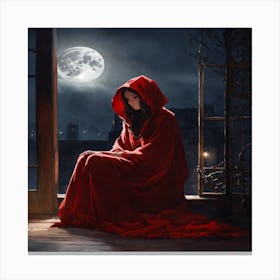 Red Hooded Woman Canvas Print