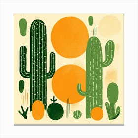 Rizwanakhan Simple Abstract Cactus Non Uniform Shapes Petrol 88 Canvas Print