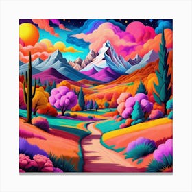 Colorful Landscape Painting 1 Canvas Print