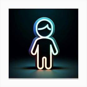 Neon Sign - Person Stock Videos & Royalty-Free Footage Canvas Print