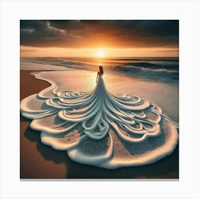 Woman On The Beach Canvas Print