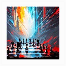 Chess Pieces In The City Canvas Print