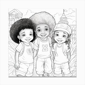 Three African American Children Canvas Print