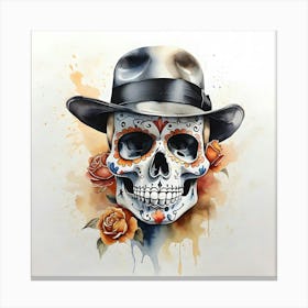 Day Of The Dead Skull 10 Canvas Print