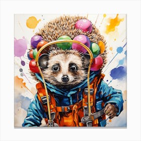 Hedgehog With Balloons Canvas Print
