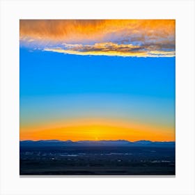 An Abstract Art Of The Stratosphere Where The Horizon Blurs The Line Between An Orange Sunrise And (2) Canvas Print