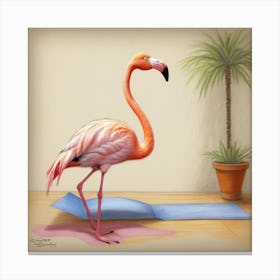 Yoga Flamingo Canvas Print