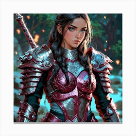 Default A Gracefully Fierce Anime Warrior Princess (4) Canvas Print