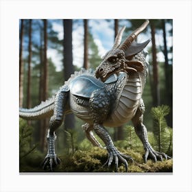 Fantasy Dragon In The Forest Canvas Print