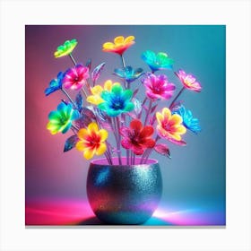 Glow In The Dark Flowers Canvas Print