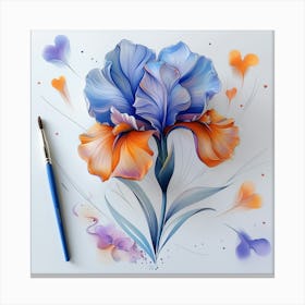 Watercolor Iris 2 Canvas Print