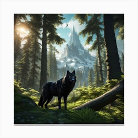 Wolf In The Forest 3 Canvas Print