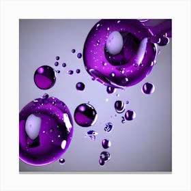 Purple Water Bubbles Canvas Print