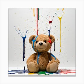 Teddy Bear Painting modern art Canvas Print