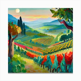 Firefly Beautiful Modern Lush Spanish Vinyard Landscape 66565 Canvas Print