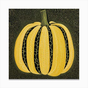 Yayoi Kusama Inspired Pumpkin Black And Yellow 7 Canvas Print