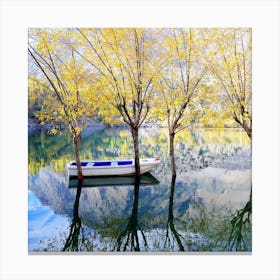 Boat In The Lake Canvas Print